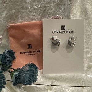 Madison Tyler Shiny Silver Crescent Earrings